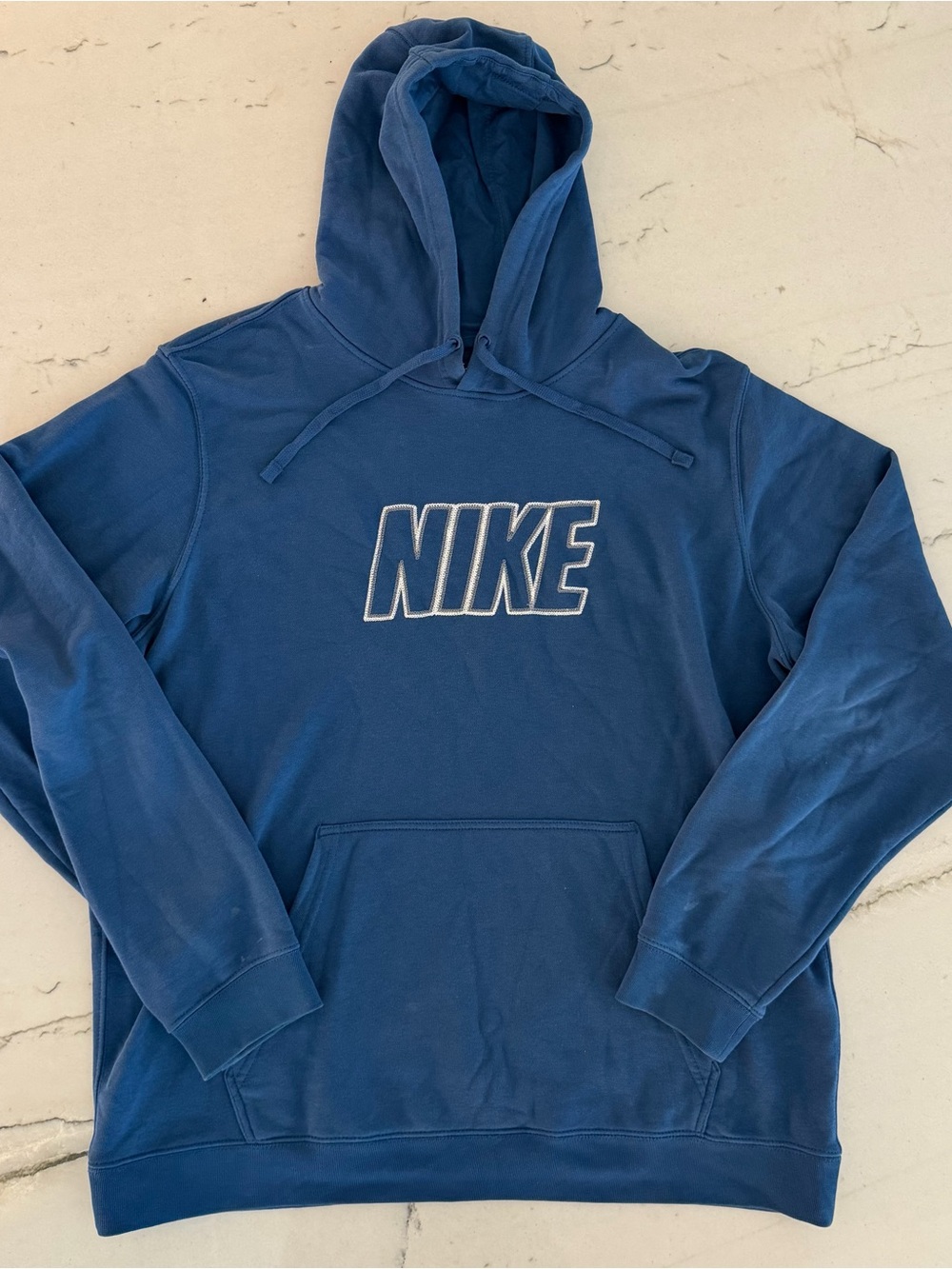 Vintage Nike Hoodie Mens XL Blue Y2K Spell Out Sweatshirt